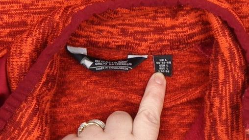 Regatta Mens Red Full Zip Fleece Jacket Size L Outdoor Activewear