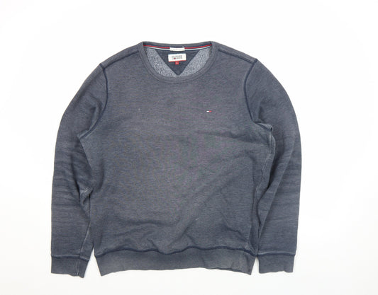 Hilfiger Denim Men's Blue L Crew Neck Sweatshirt Classic Pullover