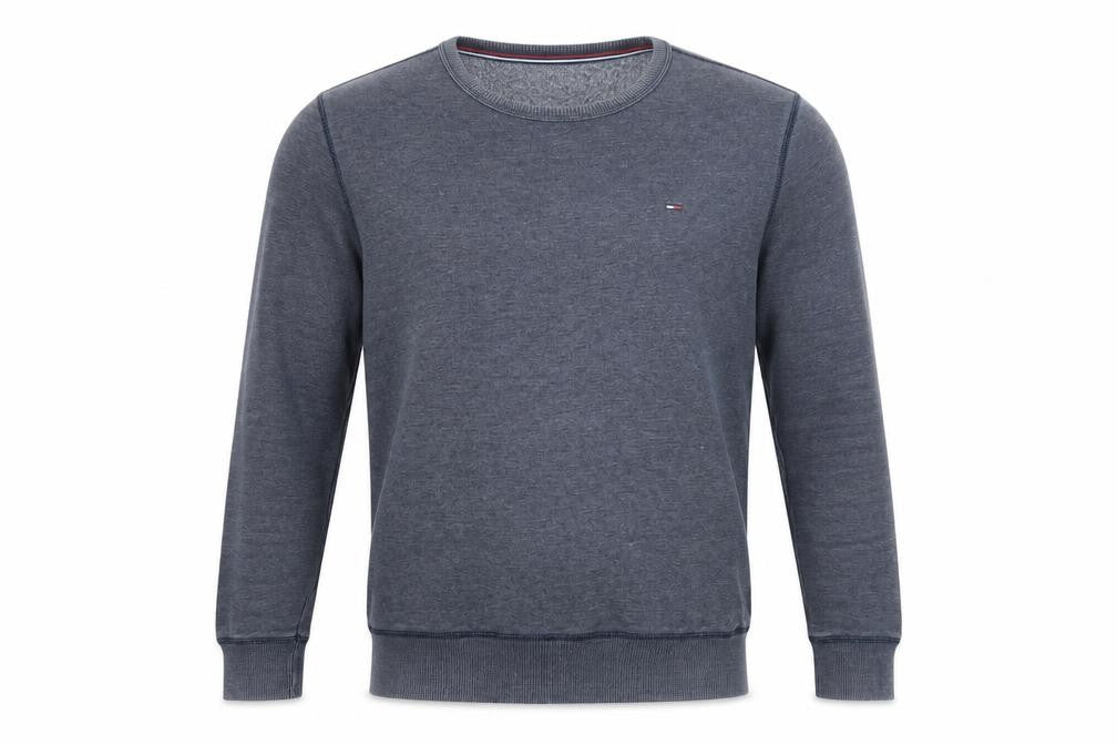 Front view of Hilfiger Denim Men's Blue L Crew Neck Sweatshirt Classic Pullover