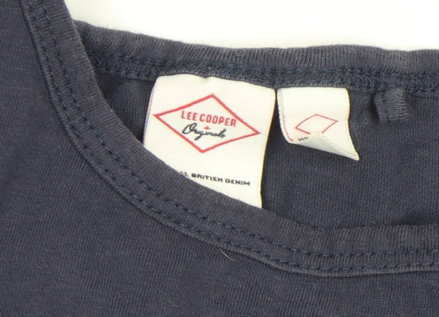 Lee Cooper Men's Blue Sleeveless Graphic Cotton Tank Top L