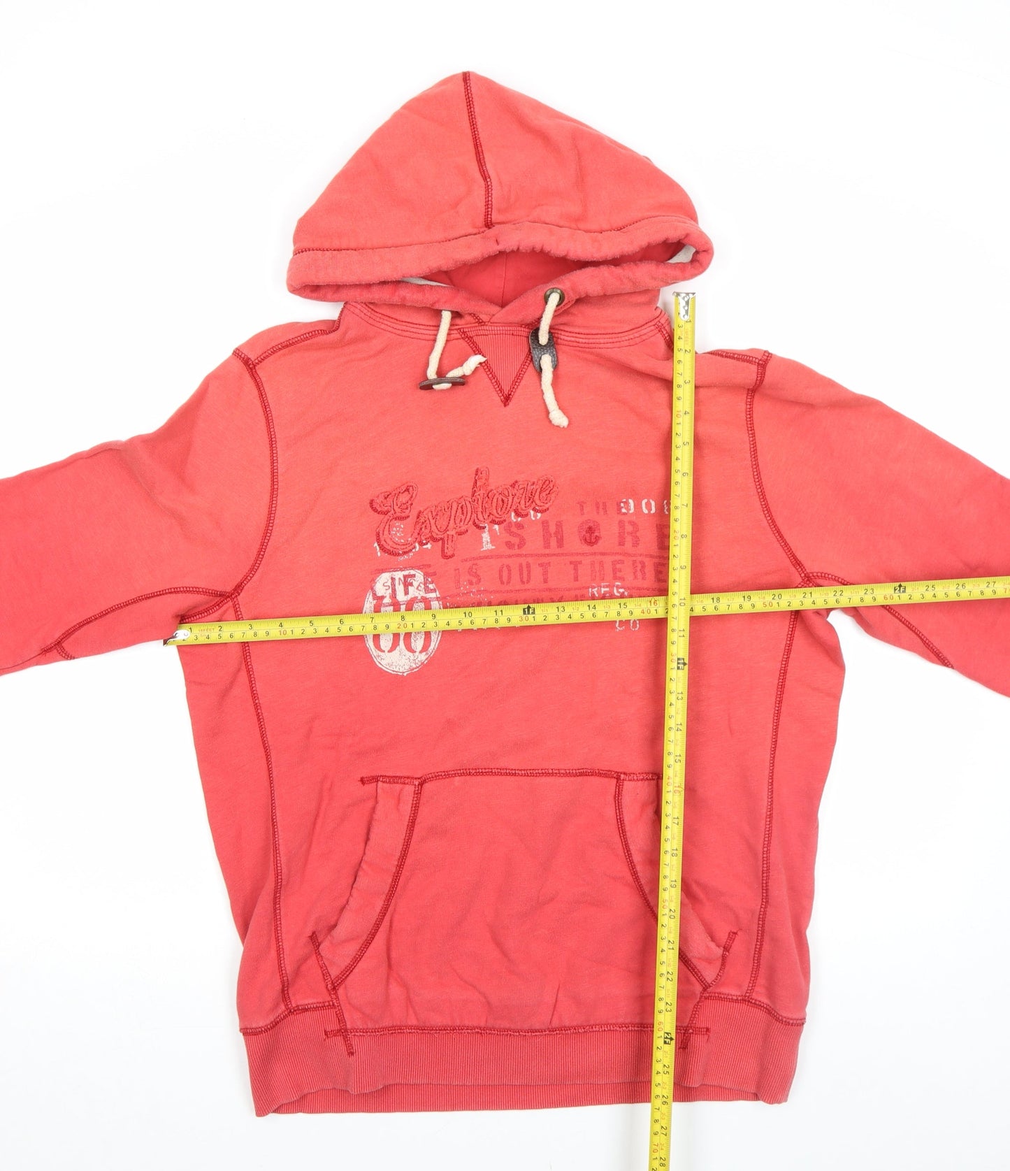 Mens UK M Regular Fat Face Red Pullover Hoodie