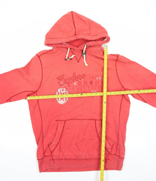 Mens UK M Regular Fat Face Red Pullover Hoodie