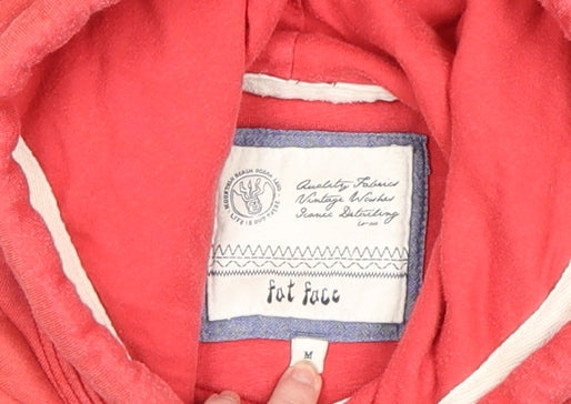 Mens UK M Regular Fat Face Red Pullover Hoodie