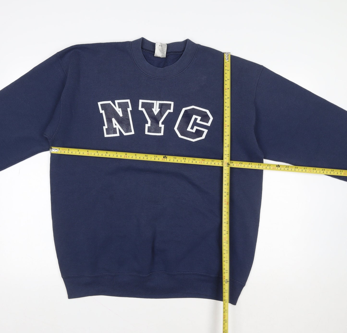 Fruit of the Loom Women Navy Blue NYC Graphic Pullover Sweatshirt L