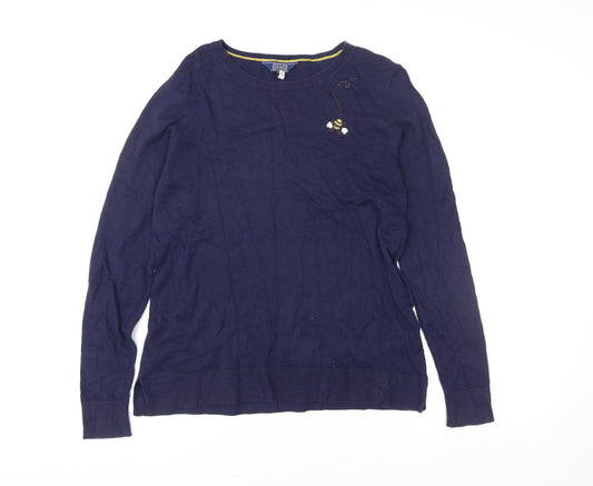 Womens UK 10 Regular Joules Blue Pullover Sweatshirt