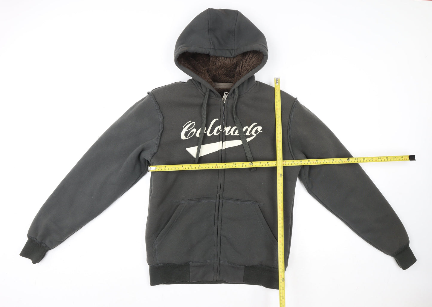 Cedarwood State Men’s Black Hooded Lined Jacket Size S Casual Zip-Up