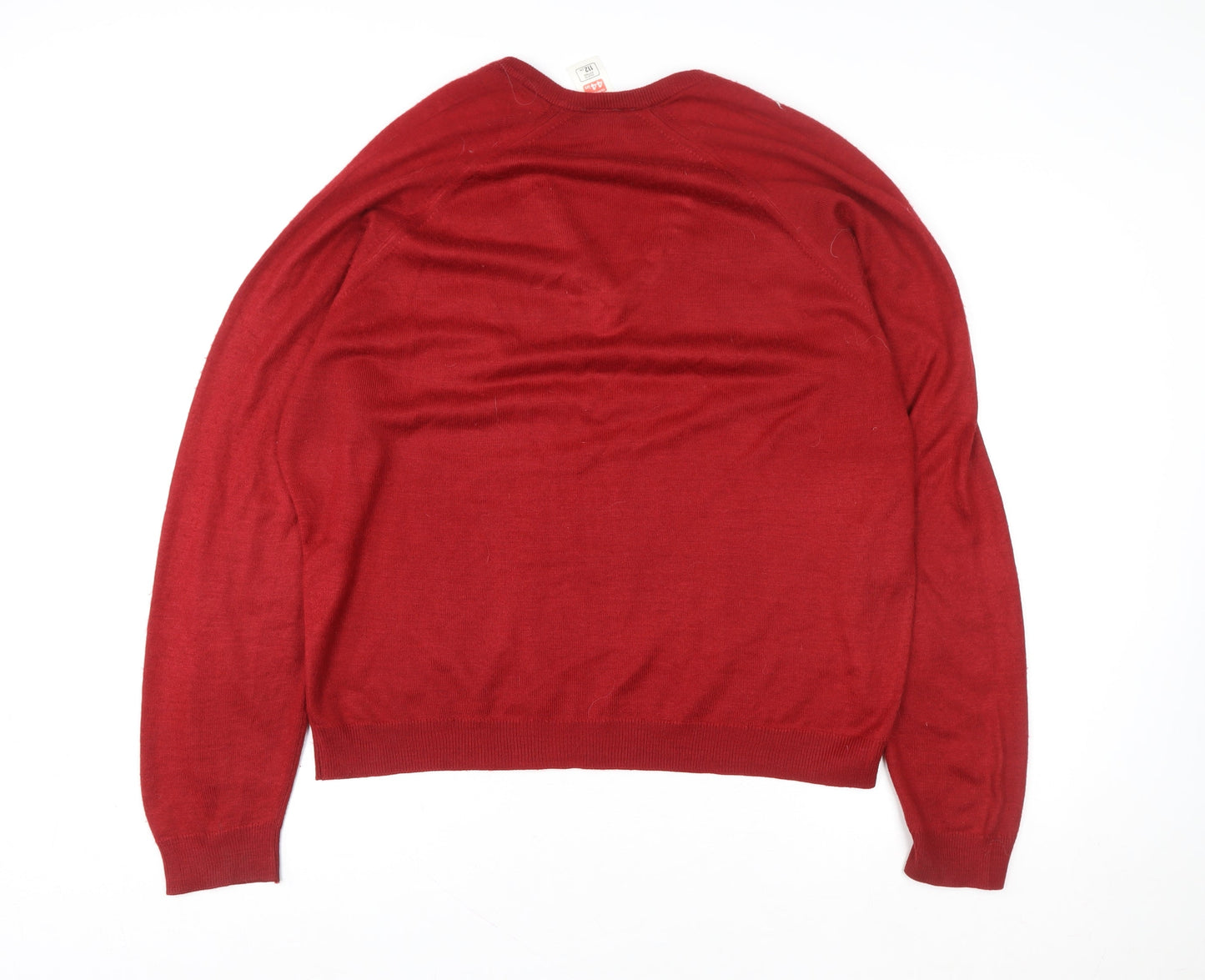 Marks and Spencer Women Red V-Neck Pullover Acrylic Jumper Size XL