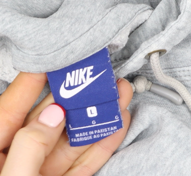 Womens UK L Regular Nike Grey Pullover Hoodie