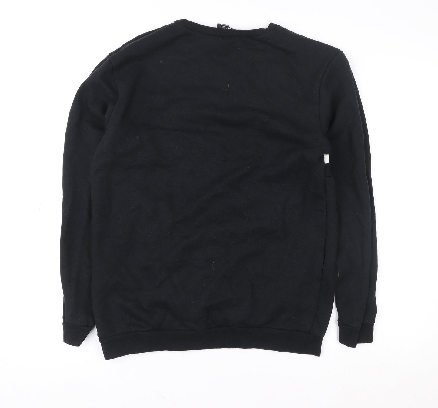 boohooMAN Men Black Crew Neck Pullover Sweatshirt M