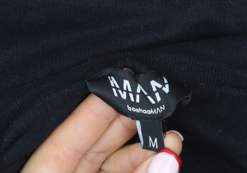boohooMAN Men Black Crew Neck Pullover Sweatshirt M