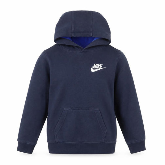 Nike Boys Navy Pullover Hoodie 6-7 Years Cotton Blend Logo Sweatshirt