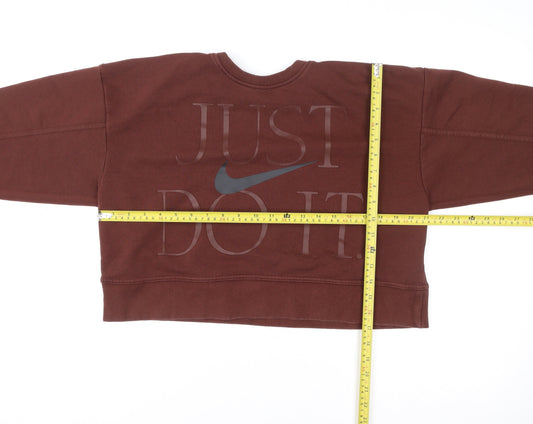 Womens UK S Relaxed Nike Brown Pullover Sweatshirt