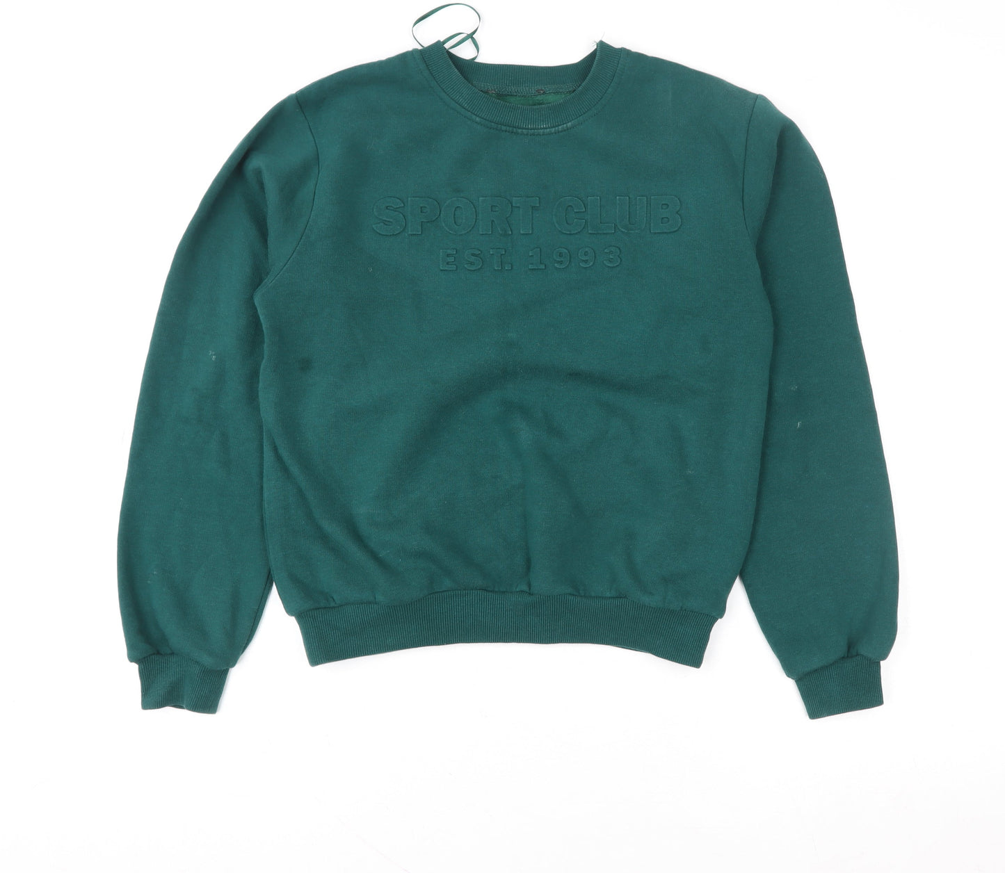 Selects Women Green Sport Club Crew Neck Pullover Sweatshirt Size S