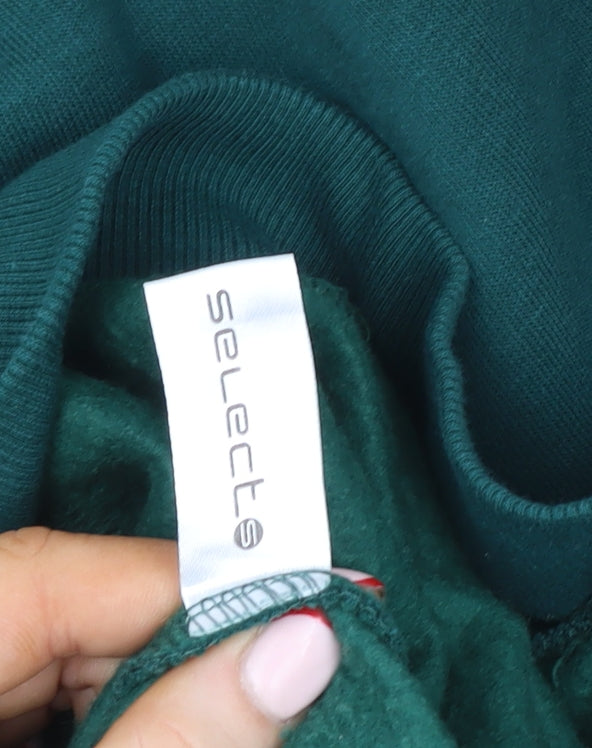 Selects Women Green Sport Club Crew Neck Pullover Sweatshirt Size S