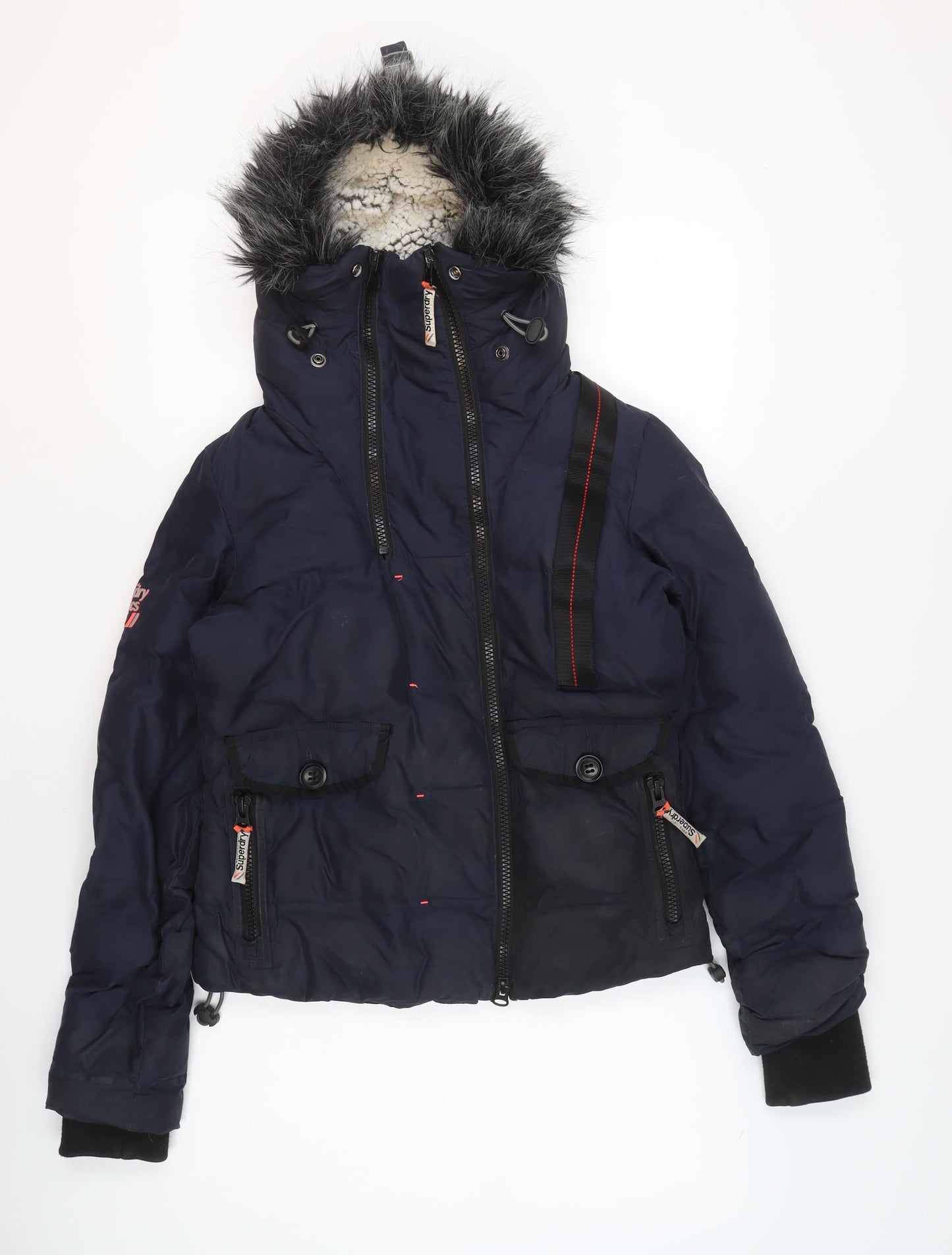 Womens UK Size 10 Regular Superdry Blue Polyester Jacket