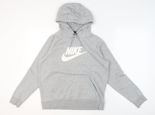 Mens UK M Regular Nike Grey Pullover Hoodie