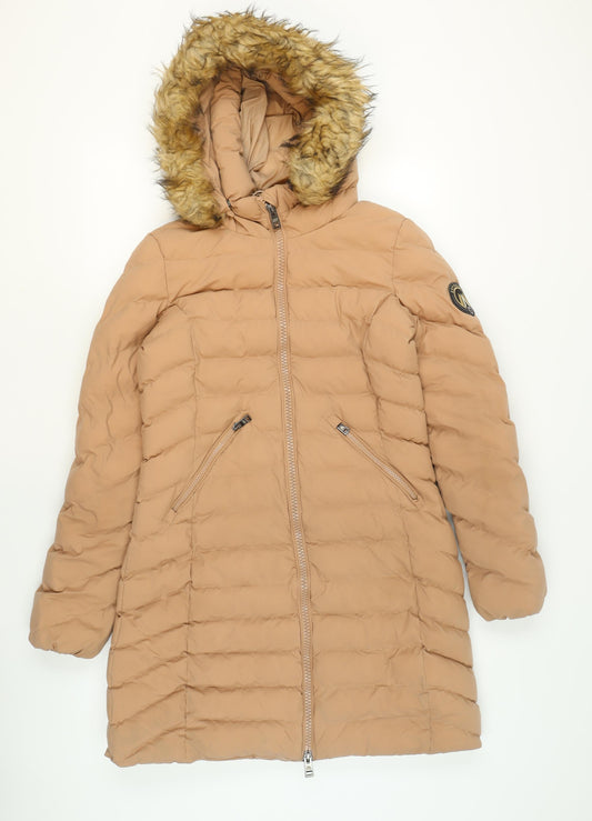 Womens UK Size 10 Regular Superdry Beige Polyester Coat