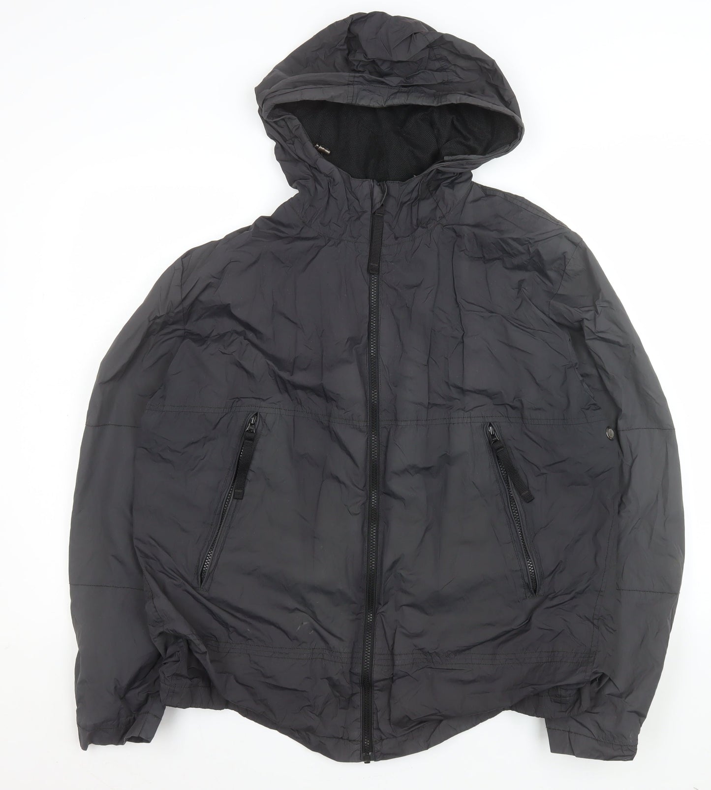 St. George by Duffer Black XL Women's Windbreaker Hooded Jacket
