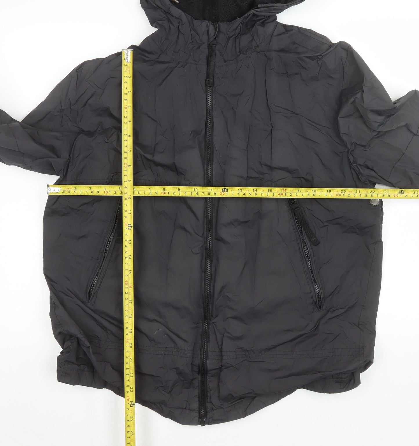 St. George by Duffer Black XL Women's Windbreaker Hooded Jacket