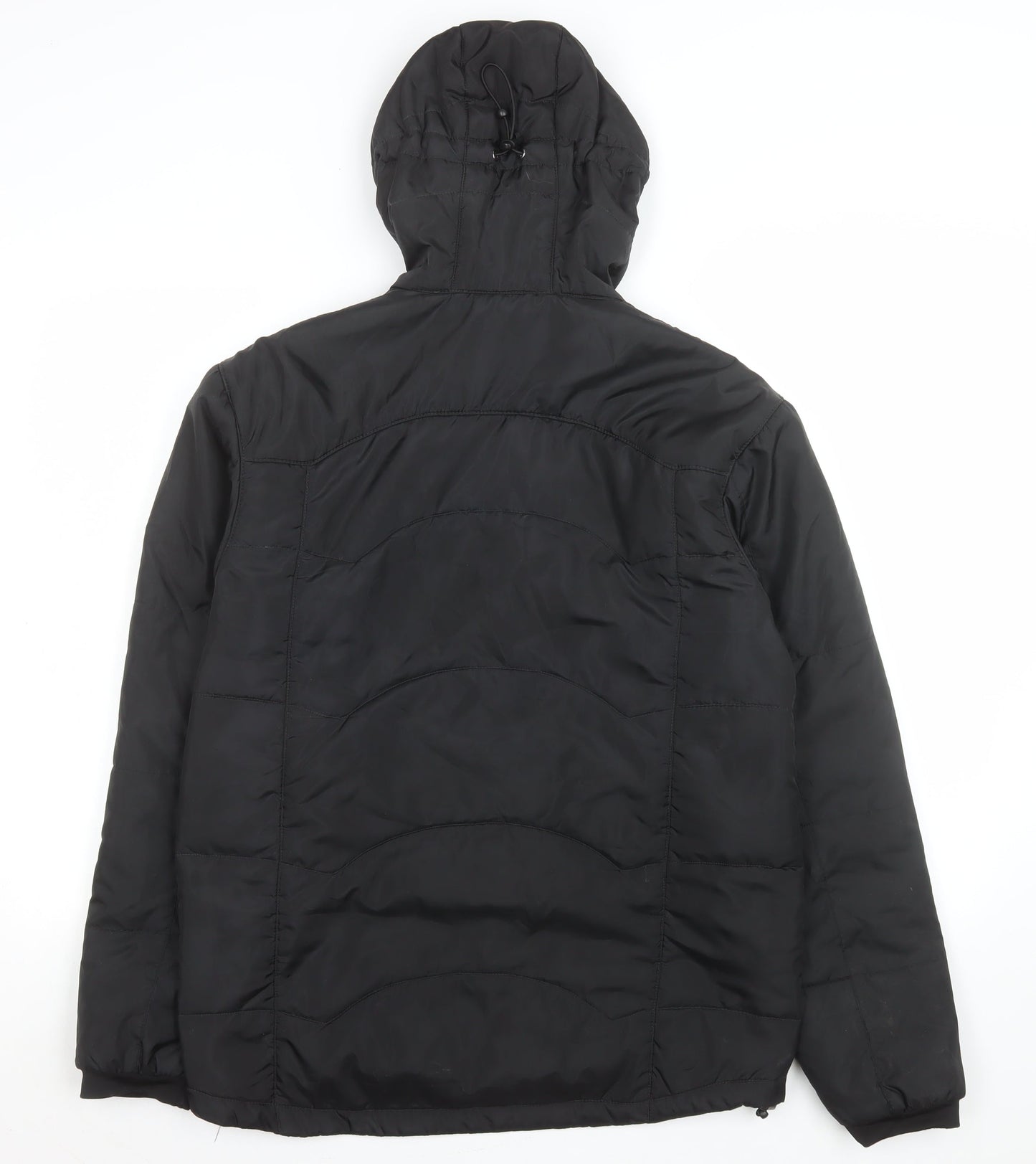 Furco Women's Black Hooded Puffer Jacket M Winter Warm Zip Coat