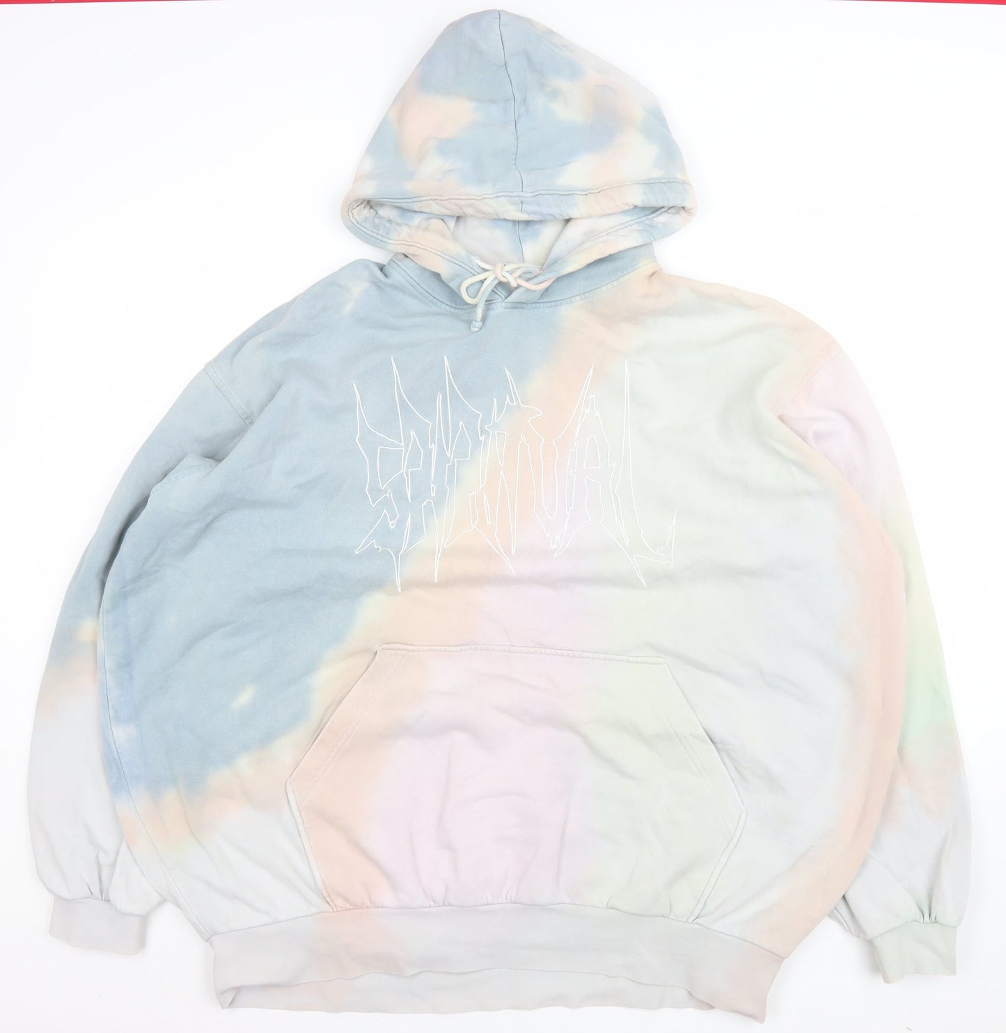 Weekday Men's Multicoloured Tie-Dye Pullover Hoodie Size S Regular Fit