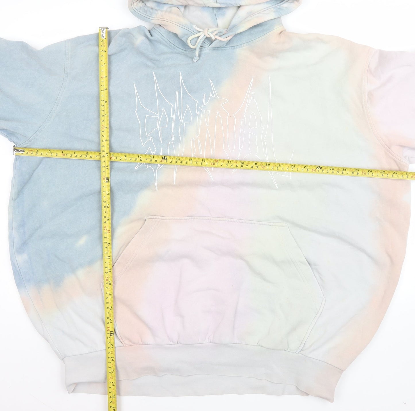 Weekday Men's Multicoloured Tie-Dye Pullover Hoodie Size S Regular Fit