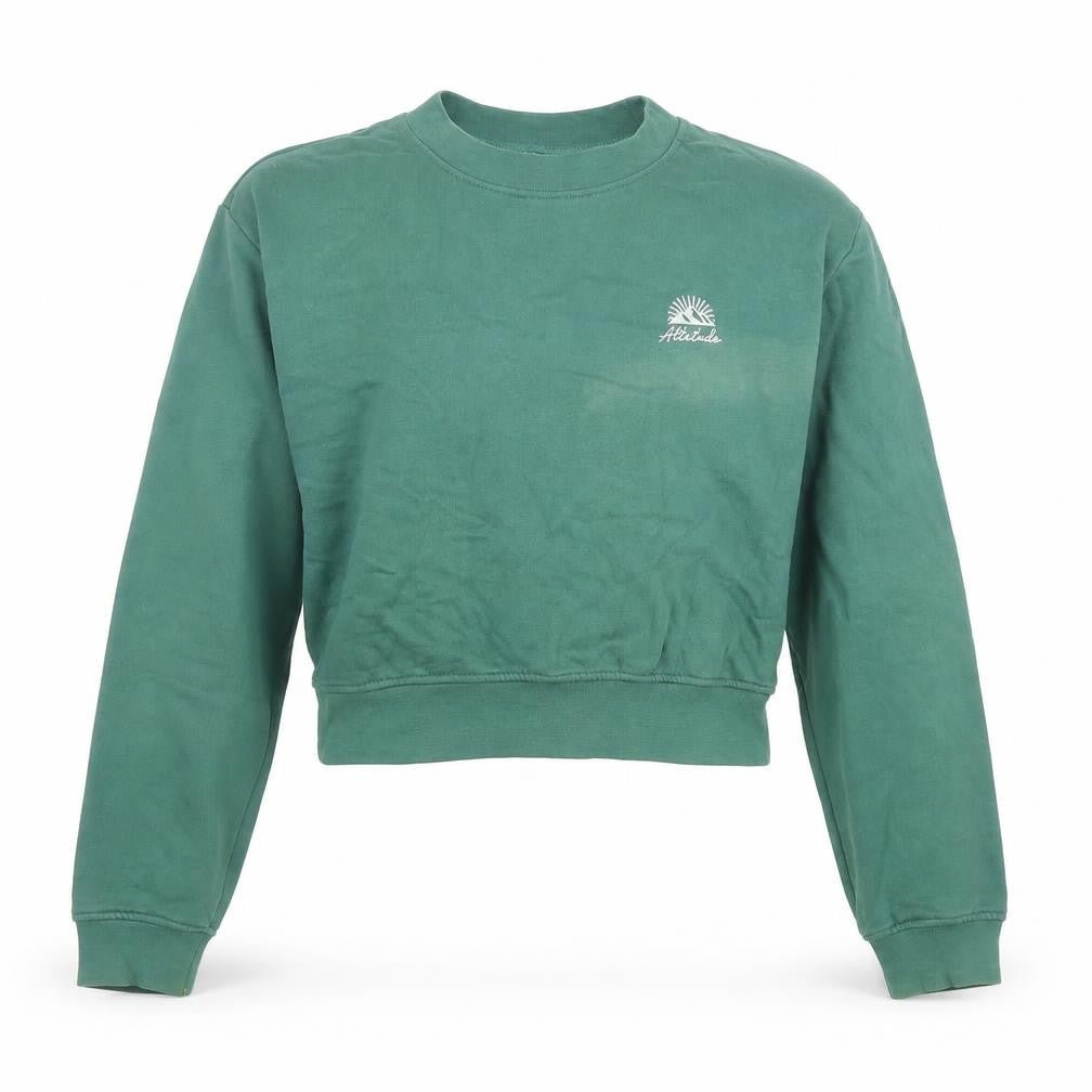 Urban Outfitters Women Green Crew Neck Cropped Sweatshirt Altitude S