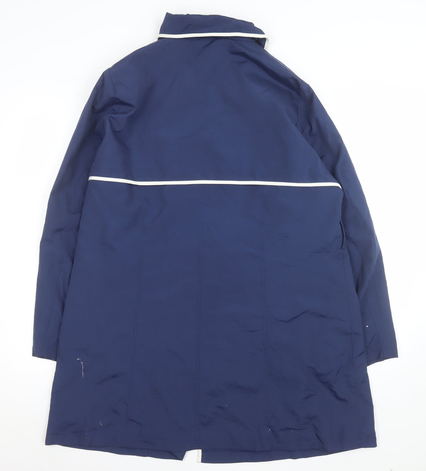 Julipa Women Blue Long Trench Coat Size 16 Button Front Classic Design