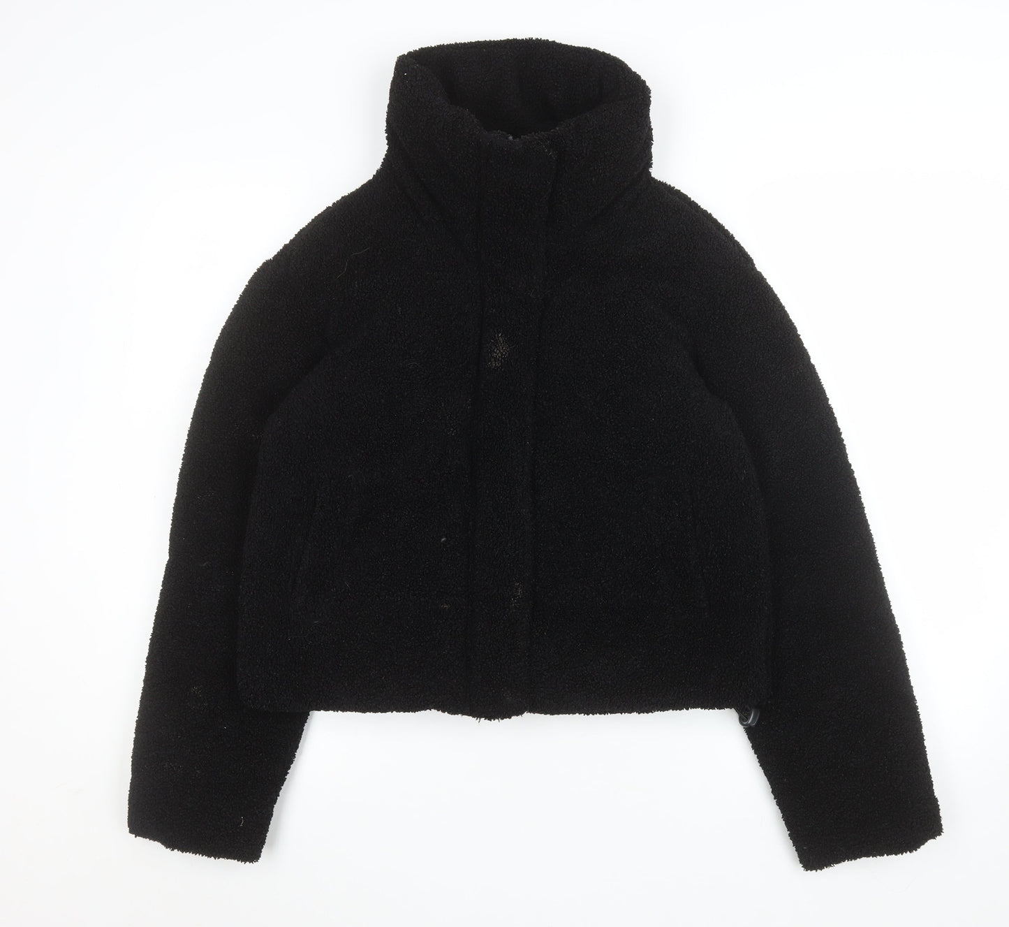 Primark Women's Black 2XS Cropped Fleece Puffer Jacket