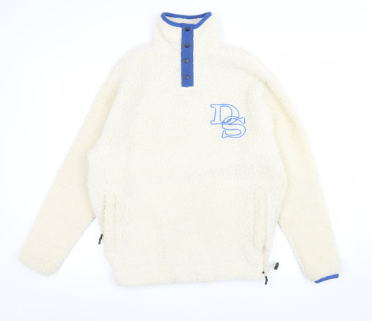 ASOS DESIGN Men's Ivory Fleece Pullover Sweatshirt XS
