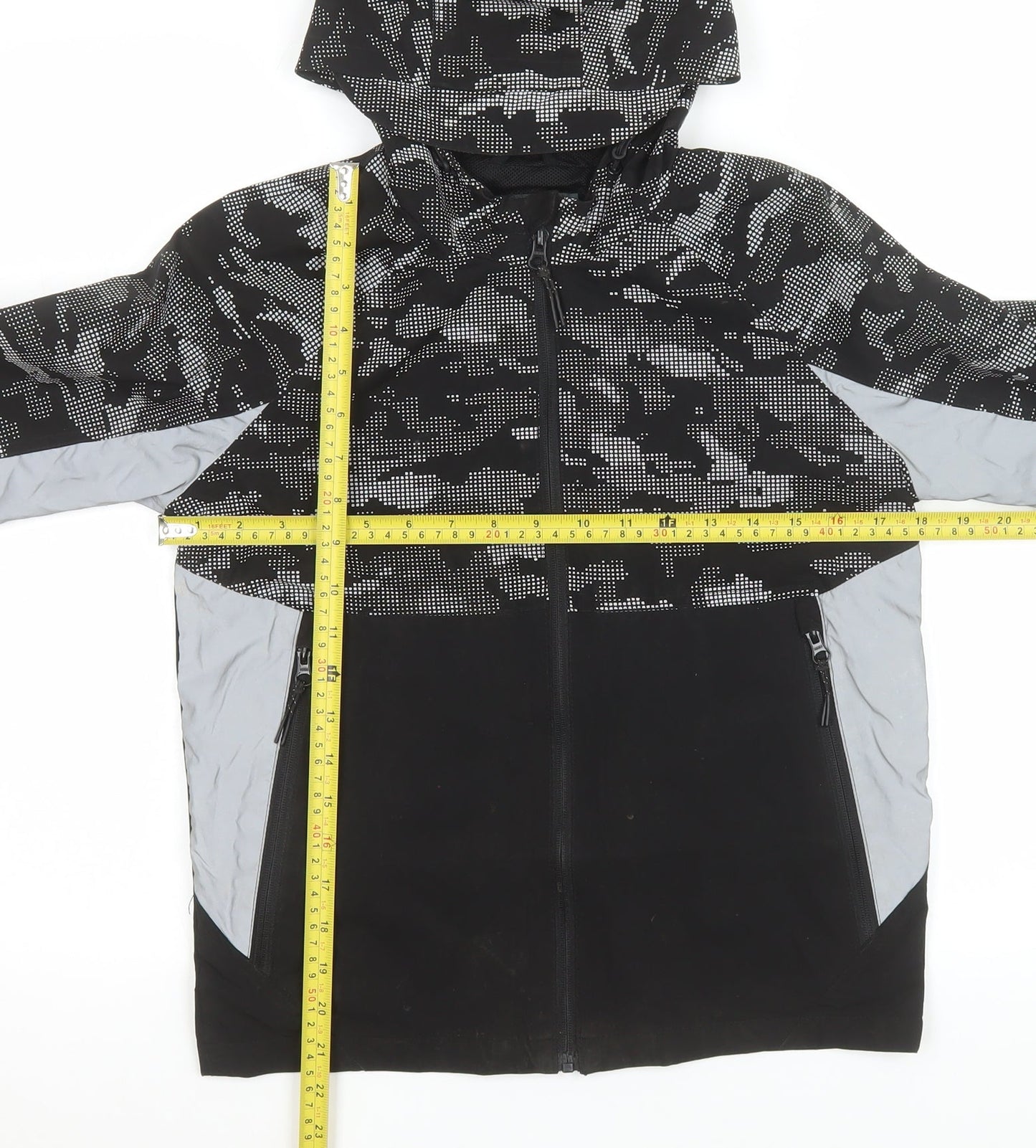 George Boys Black Camouflage Hooded Windbreaker Jacket 10-11 Years