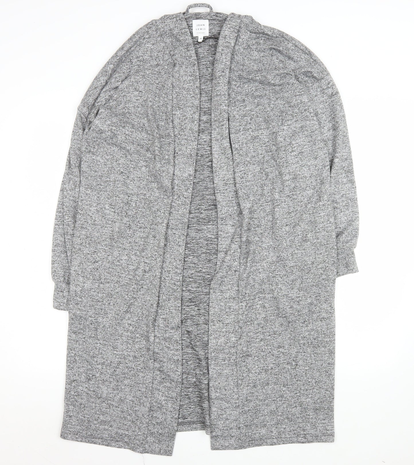 John Lewis Women Grey Long Knit Coatigan Size M