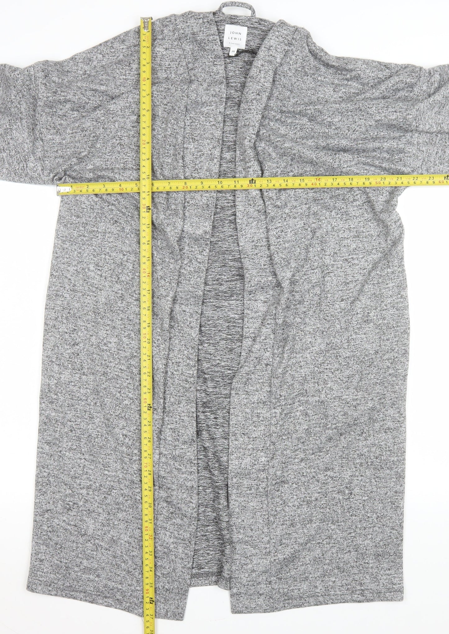 John Lewis Women Grey Long Knit Coatigan Size M