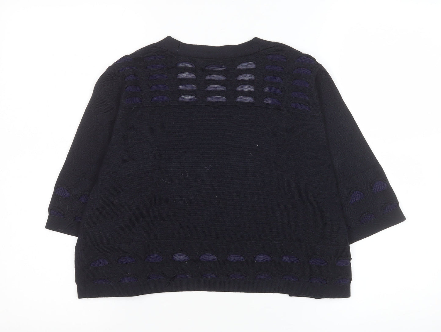 Marks and Spencer Per Una Women's Navy Knit Short Open Jacket Size 14
