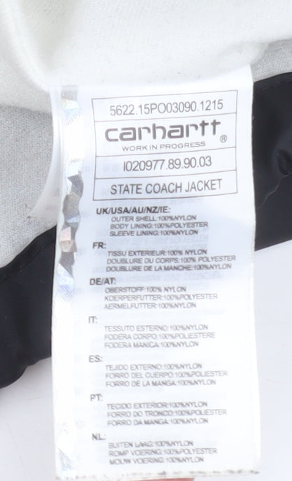 Womens UK Size S Regular Carhartt Black Nylon Jacket