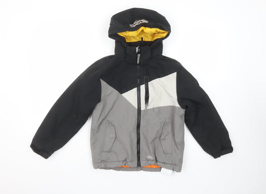 Trespass Boys Grey Waterproof Hooded Puffer Jacket 5-6 Years