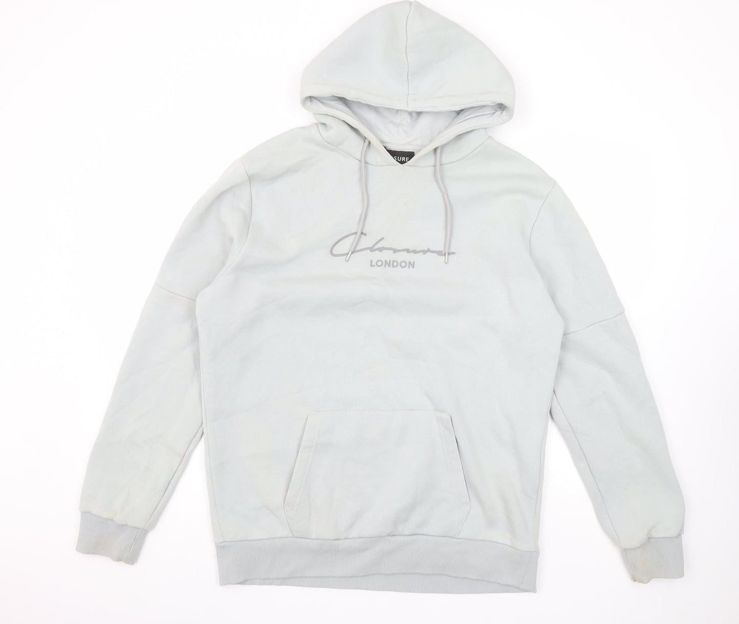 Closure London Men's Grey L Pullover Hoodie with Logo