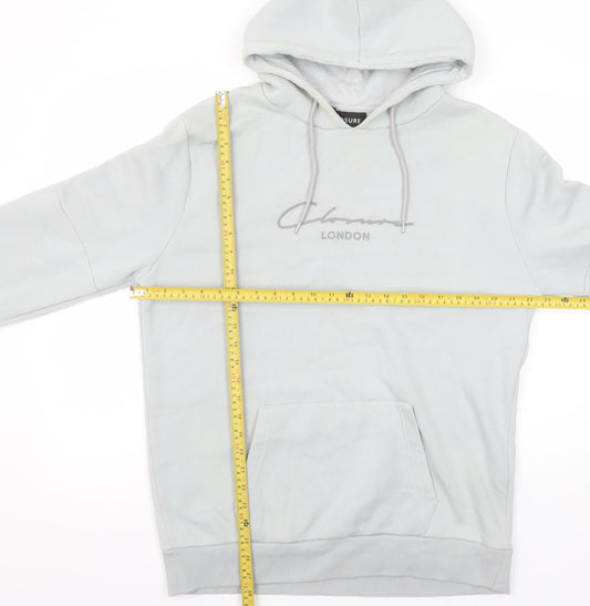 Closure London Men's Grey L Pullover Hoodie with Logo