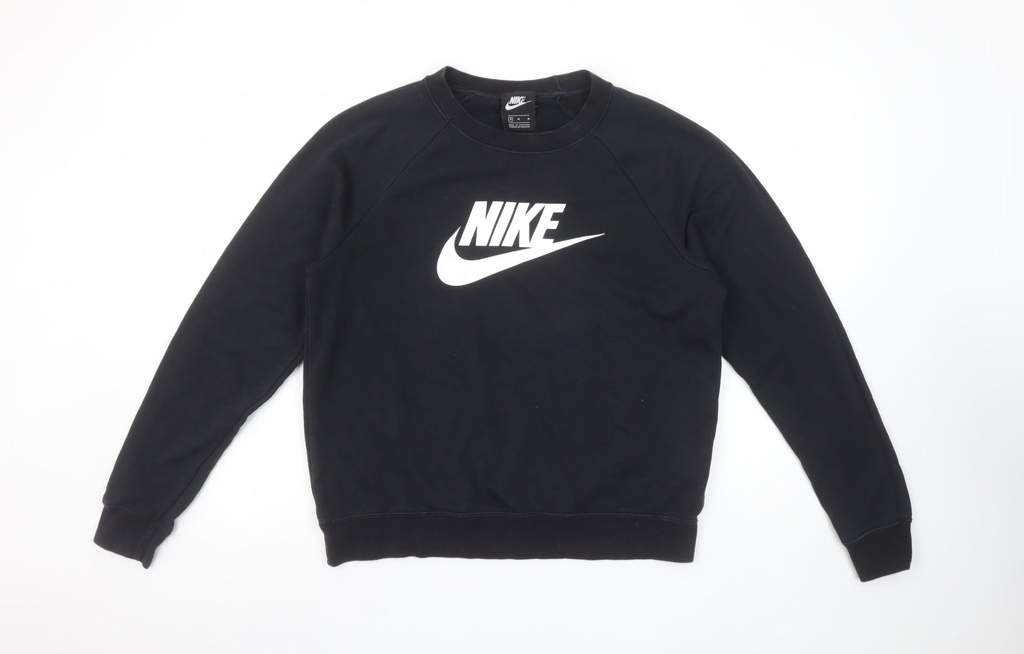 Womens UK M Regular Nike Black Pullover Sweatshirt