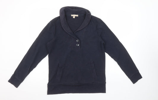 Banana Republic Women's Navy Henley Sweatshirt Size S Cotton Blend