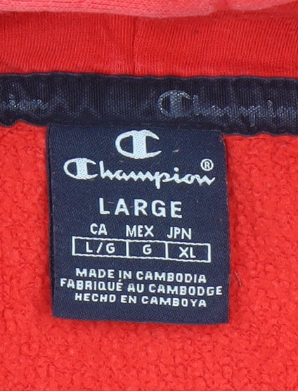 Womens UK L Regular Champion Red Pullover Hoodie