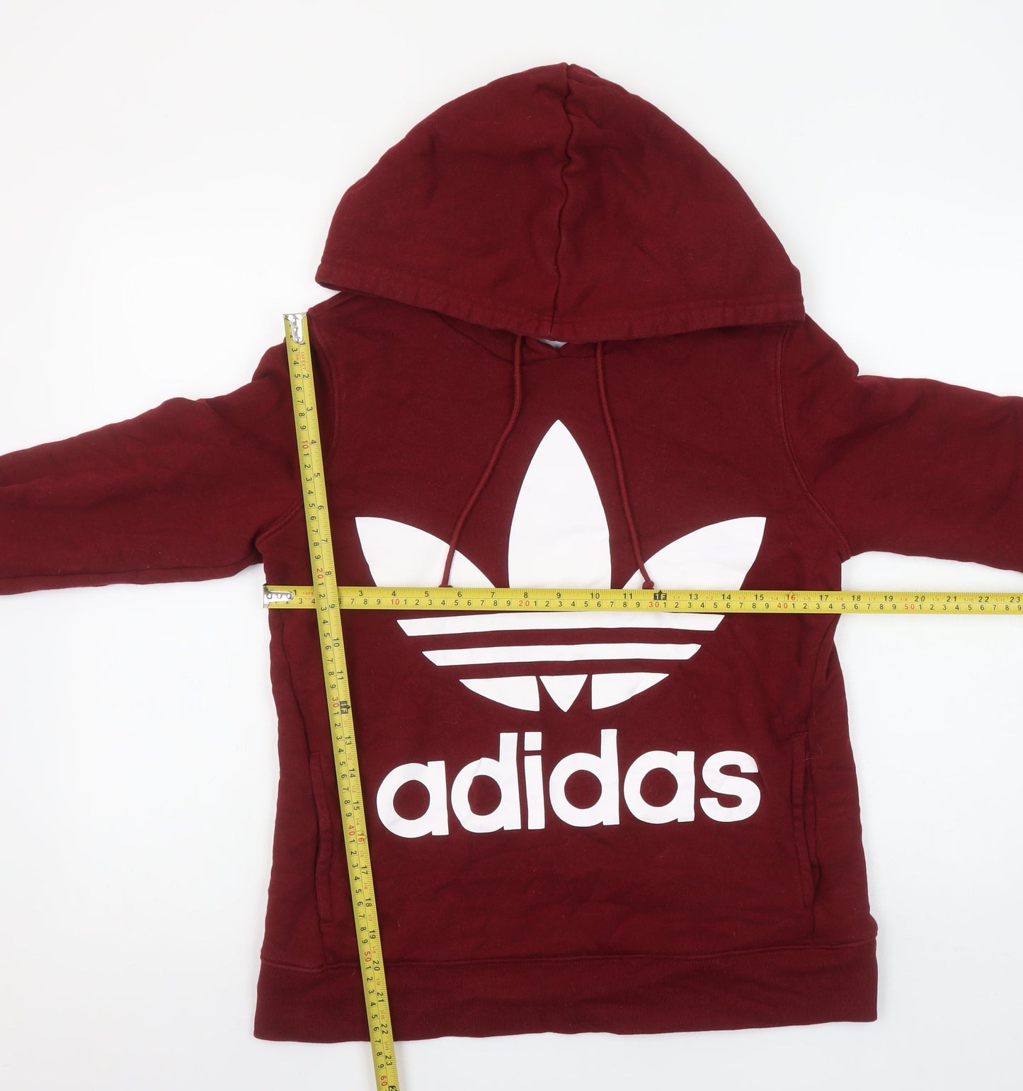 Womens UK 8 Regular adidas Red Pullover Hoodie
