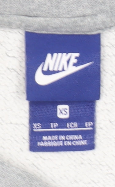 Womens UK XS Regular Nike Grey Pullover Sweatshirt