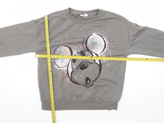 Disney Women's Grey Mickey Mouse Pullover Sweatshirt Size 2XS