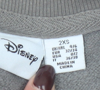 Disney Women's Grey Mickey Mouse Pullover Sweatshirt Size 2XS