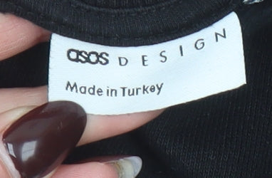 ASOS DESIGN Womens Black Weekend Collective Sweatshirt UK 8