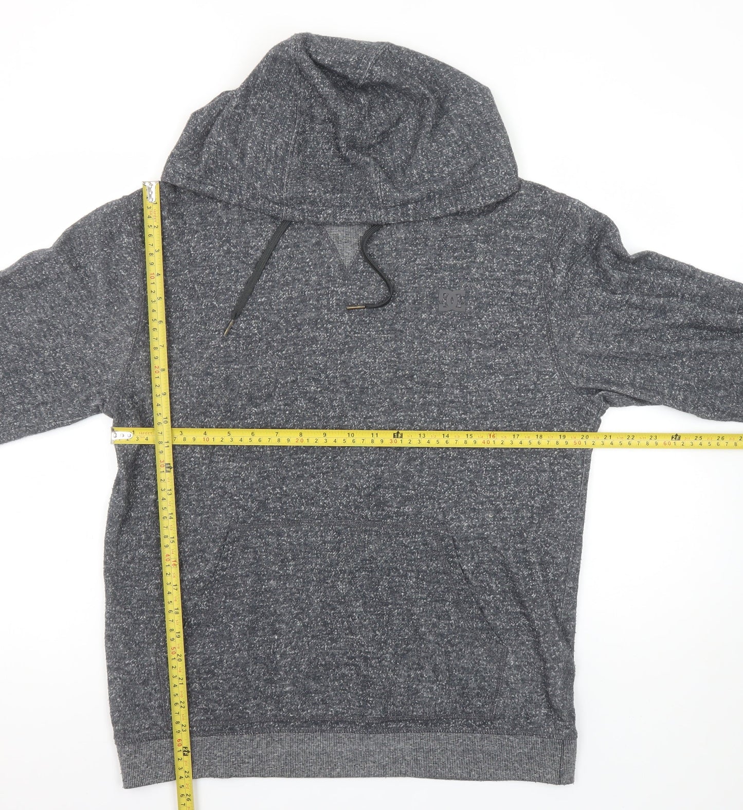 DC Men’s Grey Pullover Hoodie Medium Knit Cotton Blend