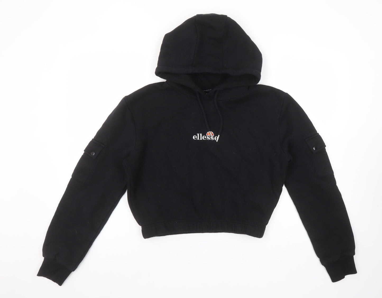 Womens UK 10 Regular ellesse Black Pullover Hoodie