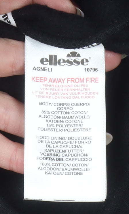 Womens UK 10 Regular ellesse Black Pullover Hoodie