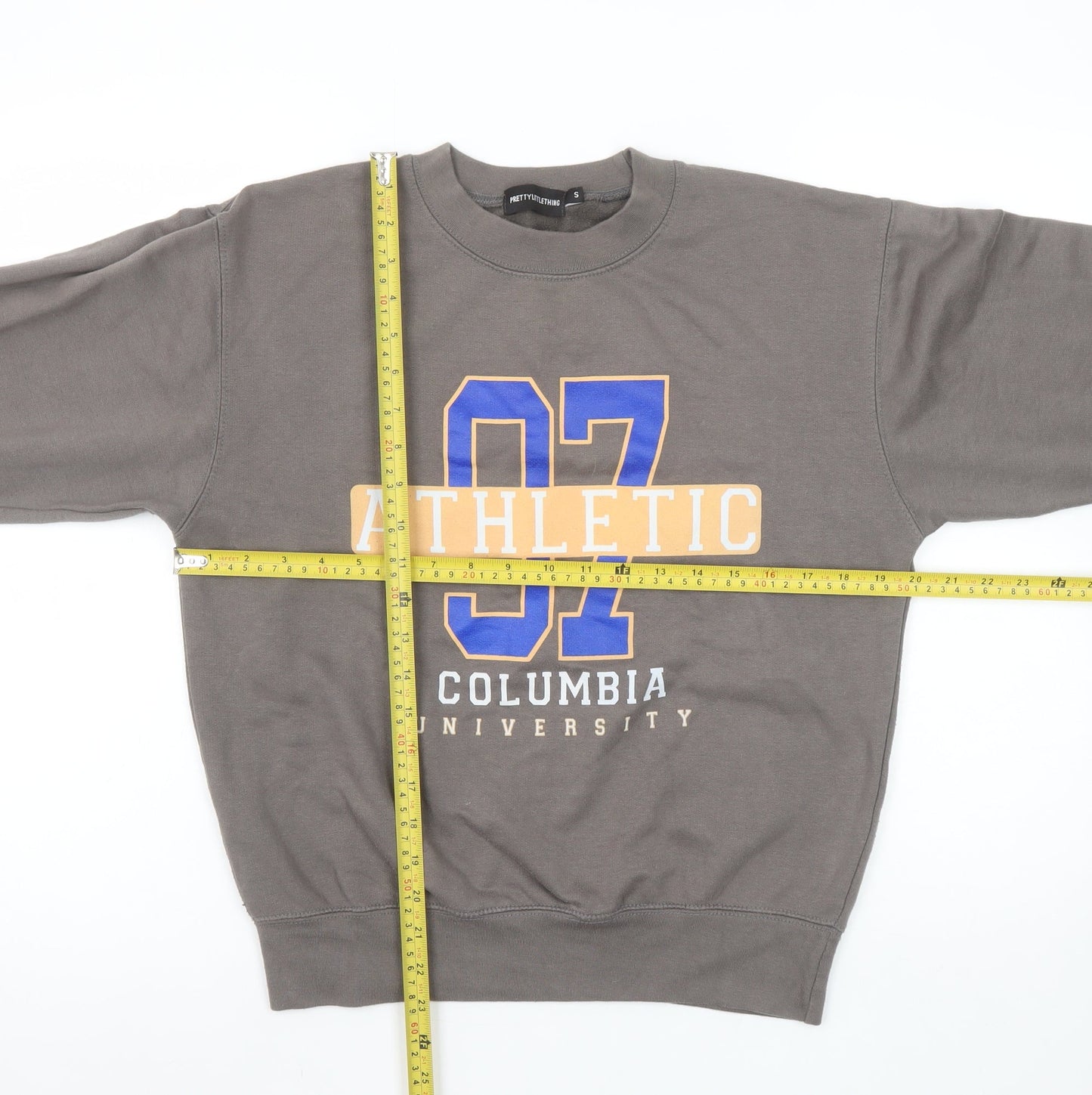 PrettyLittleThing Women’s Grey Athletic 97 Columbia Sweatshirt Small